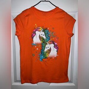 Girl’s sz 16 Rainbow Unicorn Tee